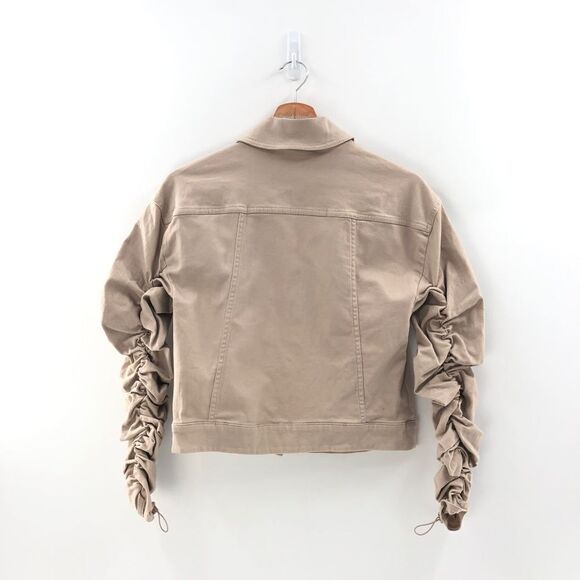 Bar III Ruched-Sleeve Jacket Naturally Nude XS‎ - Picture 8 of 8